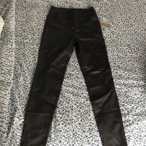High waist faux leather skinny pants